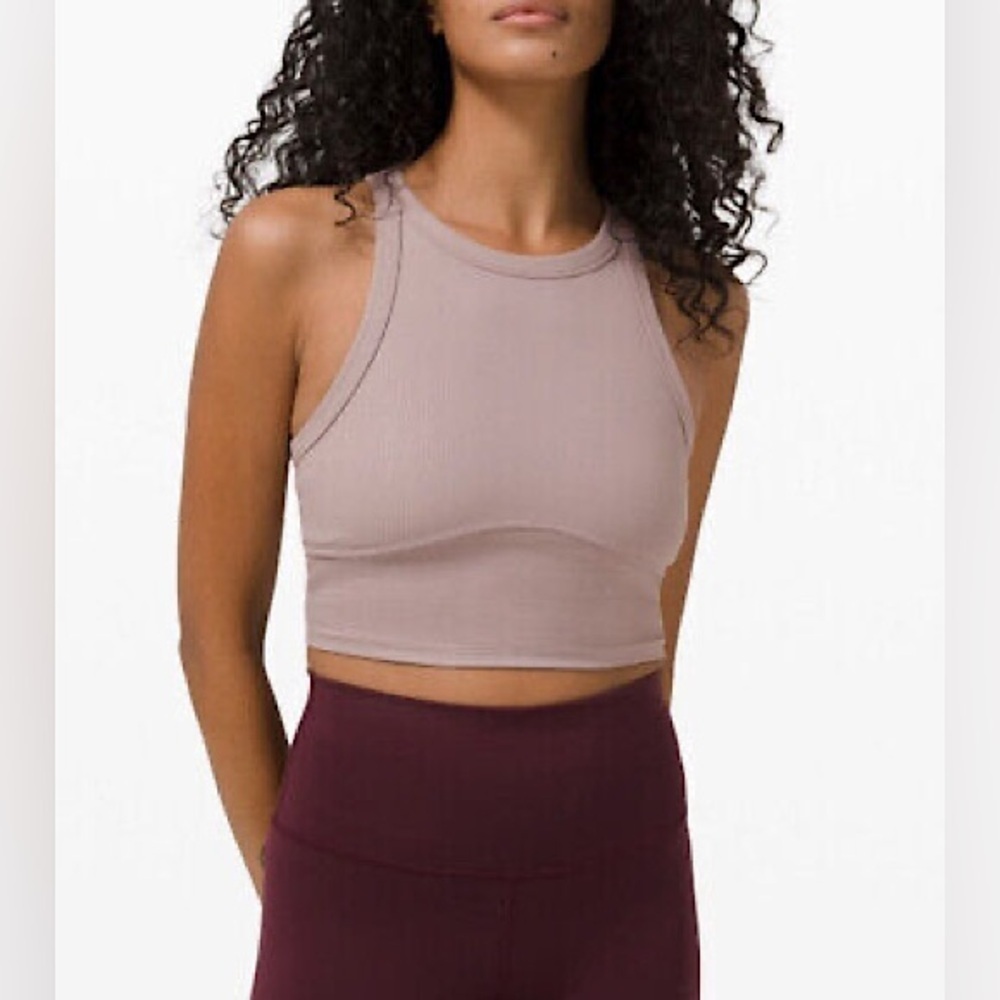 Lululemon Women’s Blissful Bend Tank Distressed Stripe Emboss Violet Verbena 4